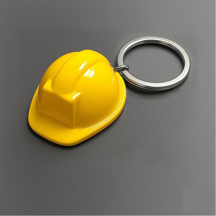 Promosyon Halkalı Sarı Baret Anahtarlık